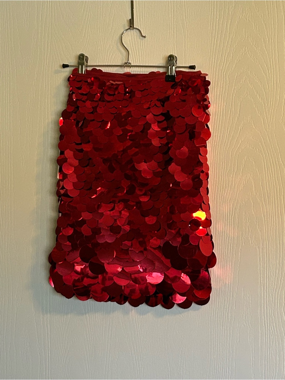 Red Sequin Mini Skirt - Sparkling Party Pencil Skirt